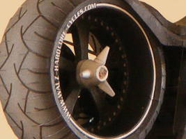 Right side of rear wheel